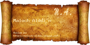 Maloch Aldán névjegykártya